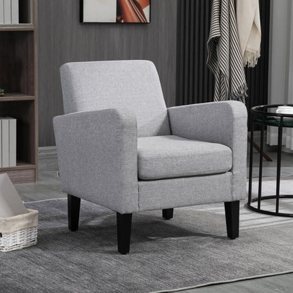 Fotel pudełkowy HOMCOM Linen-Look - jasnoszary