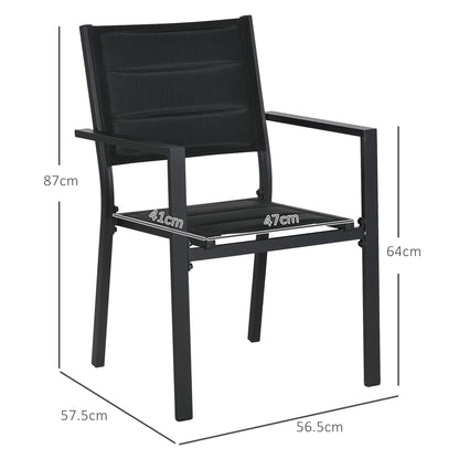 Outsunny Set of Two Aluminium Stacking Garden Chairs