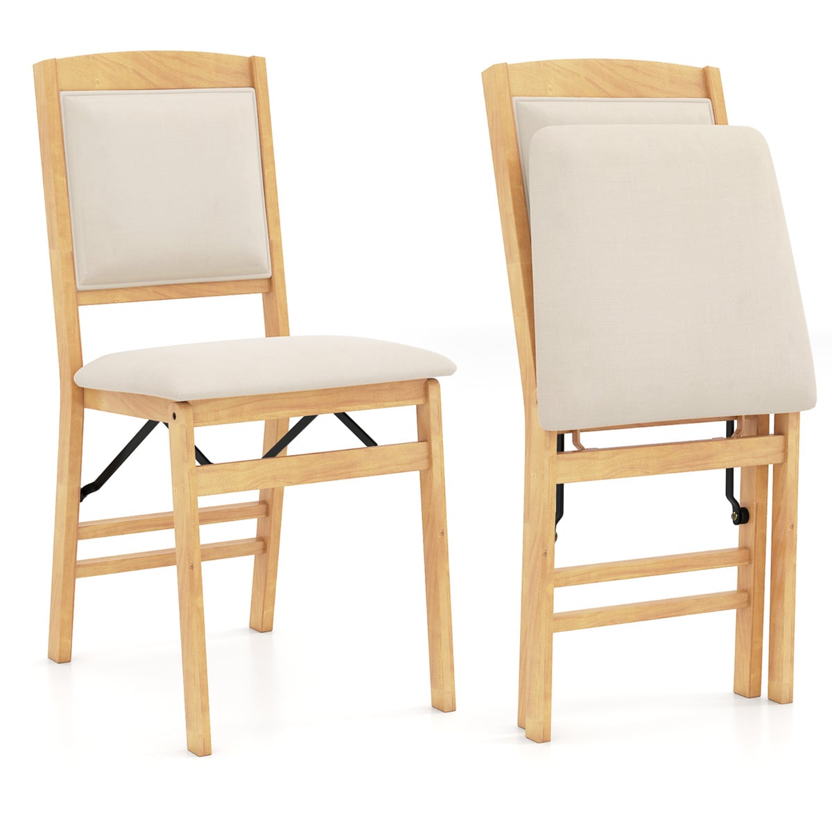 Dining Chair Set of 2 in Beige