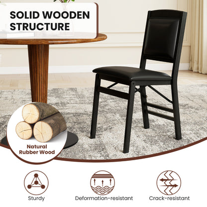 Dining Chair Set of 2 with Padded Seat and Soft Backrest-Black