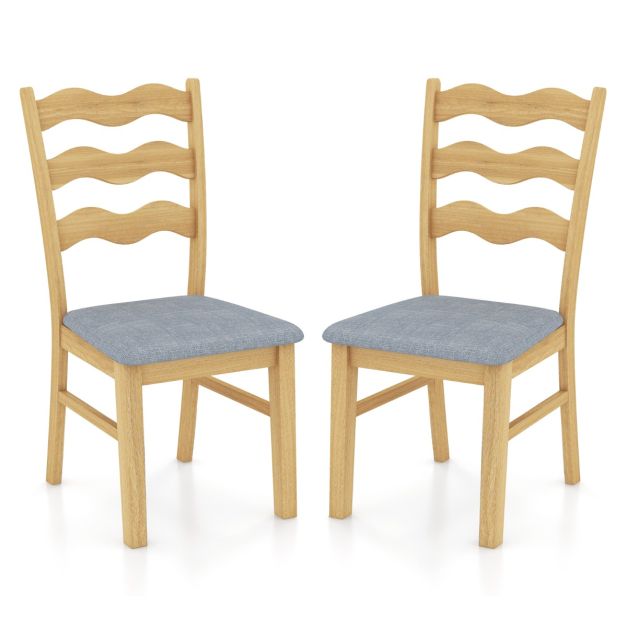 Dining Chair Set of 2 with Padded Seat for Dining Room Living Room Home-Natural