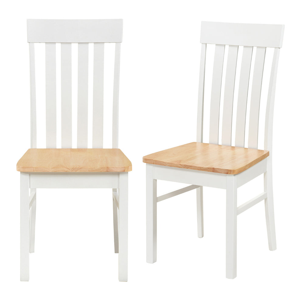 Dining Chairs Set of 2 with Hollowed Backrests and Rubber Wood Seats-A ...