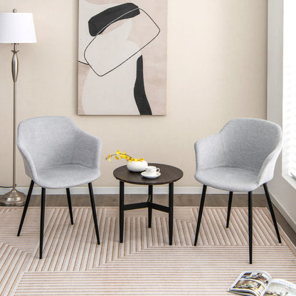 Dining Chairs Set of 4 with Ergonomic Backrest Design and Wide Armrest-White