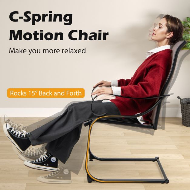 Set of 2 patio chairs with high backrest &amp; mesh seat rocking chairs