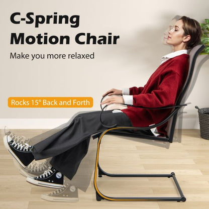 Set of 2 patio chairs with high backrest &amp; mesh seat rocking chairs