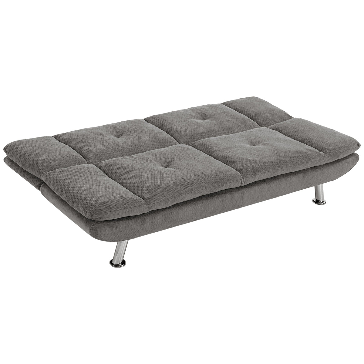 HOMCOM Convertible Sofa Bed, 3 Seater Futon Sofa with Adjustable Backrest, Wide Seat for Living Room, Small Space, Grey