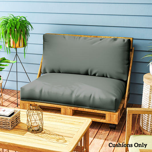 Poduszki do mebli z palet Outsunny 2 Seater, Poduszki z palet, UPF20+, Tkanina 220 g/m2, Grubość 20 cm, Poduszki na siedzenia zewnętrzne, Szary antracyt