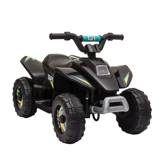 6V Kids Electric Ride on Car ATV Toy Quad Bike Four Big Wheels w/ Forward Reverse Functions Toddlers aged 18-36 months Black