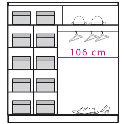 Cupola DO2 Sliding Door Wardrobe - 200cm