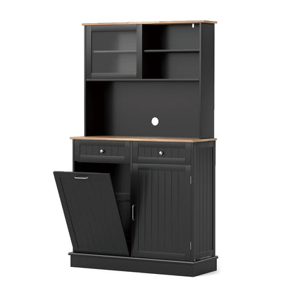 Double Tilt Out Trash Cabinet in Black