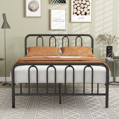 Double/King Size Metal Bed Frame with Headboard and Footboard-Double Size