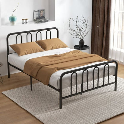 Double/King Size Metal Bed Frame with Headboard and Footboard-Double Size