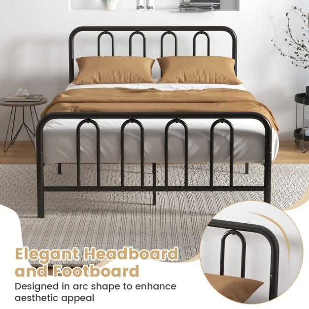 Double/King Size Metal Bed Frame with Headboard and Footboard-Double Size