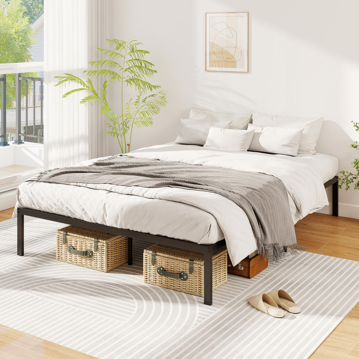 Double Size Metal Bed Frame for Easy Assembly