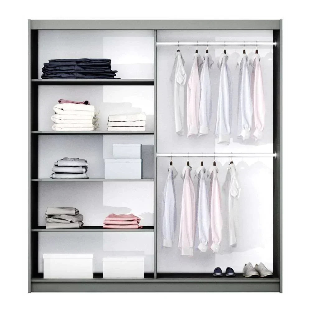 Diego Sliding Door 200cm Wardrobe - White