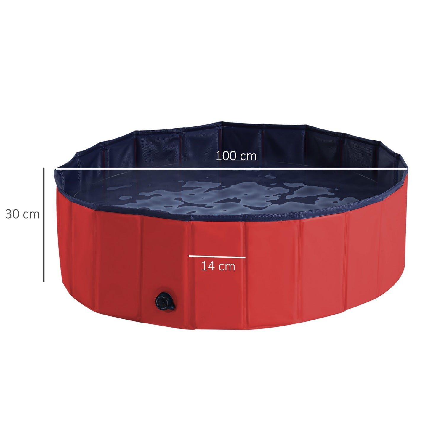 Pawhut Φ100x30H cm Pet Swimming Pool-Red