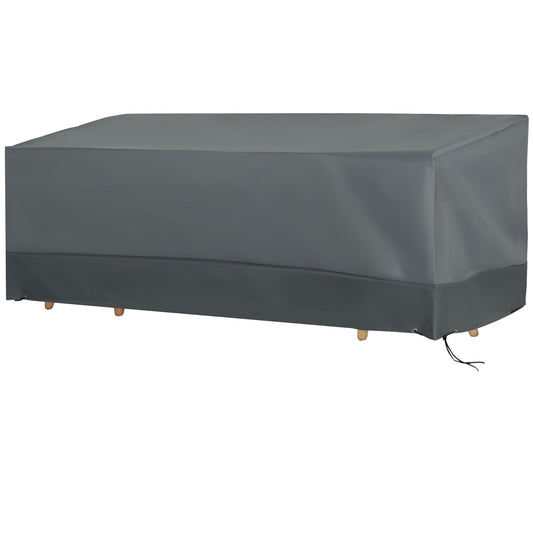 Outsunny Rectangular Patio Garden Furniture Cover Waterproof for 3 Seater Sofa Bistro Set, UV Resistant Protection 600D Oxford Fabric Rattan Lounge Clean Cover, 190 x 72 x 76cm, Grey