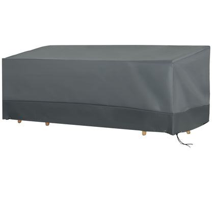 Outsunny Rectangular Patio Garden Furniture Cover Waterproof for 3 Seater Sofa Bistro Set, UV Resistant Protection 600D Oxford Fabric Rattan Lounge Clean Cover, 190 x 72 x 76cm, Grey