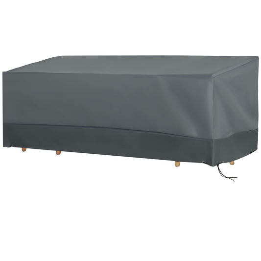 Outsunny Rectangular Patio Garden Furniture Cover Waterproof for 3 Seater Sofa Bistro Set, UV Resistant Protection 600D Oxford Fabric Rattan Lounge Clean Cover, 190 x 72 x 76cm, Grey