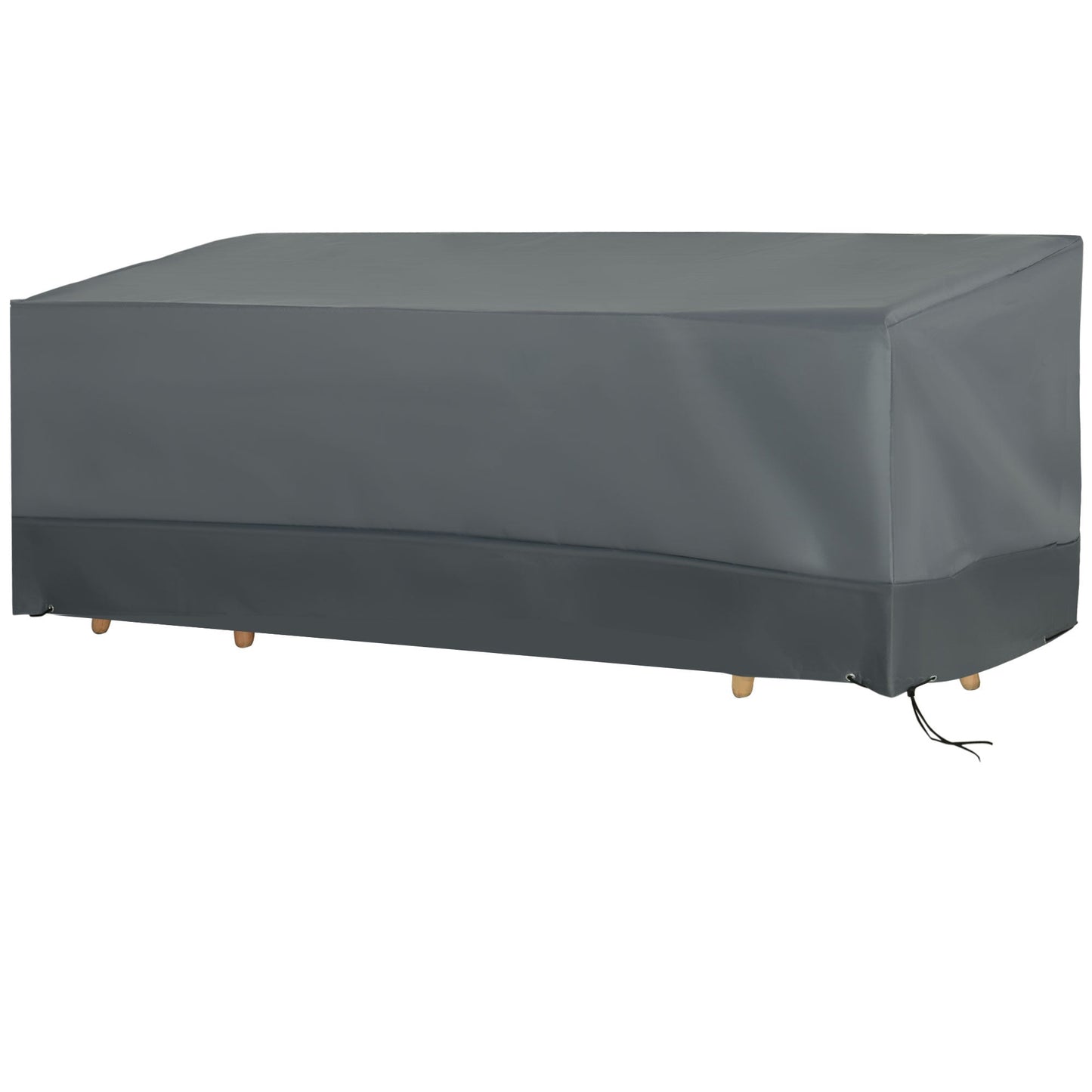 Outsunny Rectangular Patio Garden Furniture Cover Waterproof for 3 Seater Sofa Bistro Set, UV Resistant Protection 600D Oxford Fabric Rattan Lounge Clean Cover, 190 x 72 x 76cm, Grey
