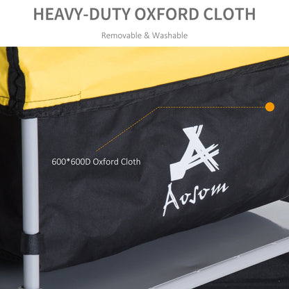 HOMCOM Two-Wheel Bicycle Large Cargo Wagon Trailer Oxford Fabric, Folding Storage, & Removable Cover, Yellow