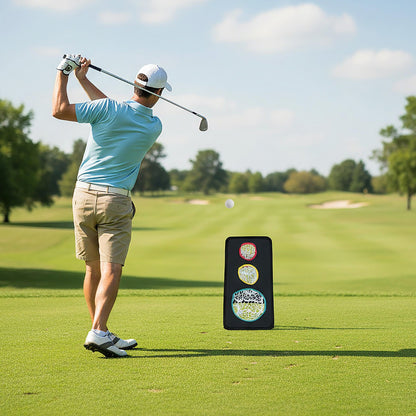 Dual-Sided Golf Chipping Net with 5 Target Holes and Triangular Structure