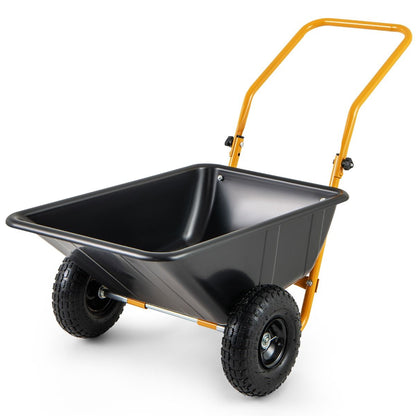 Heavy-Duty Garden Utility Cart with Pneumatic Tires Black