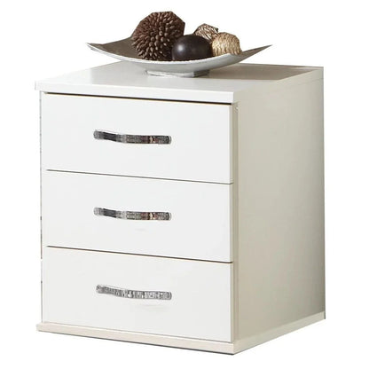 Dewi 3 Drawer Bedside Chest - White