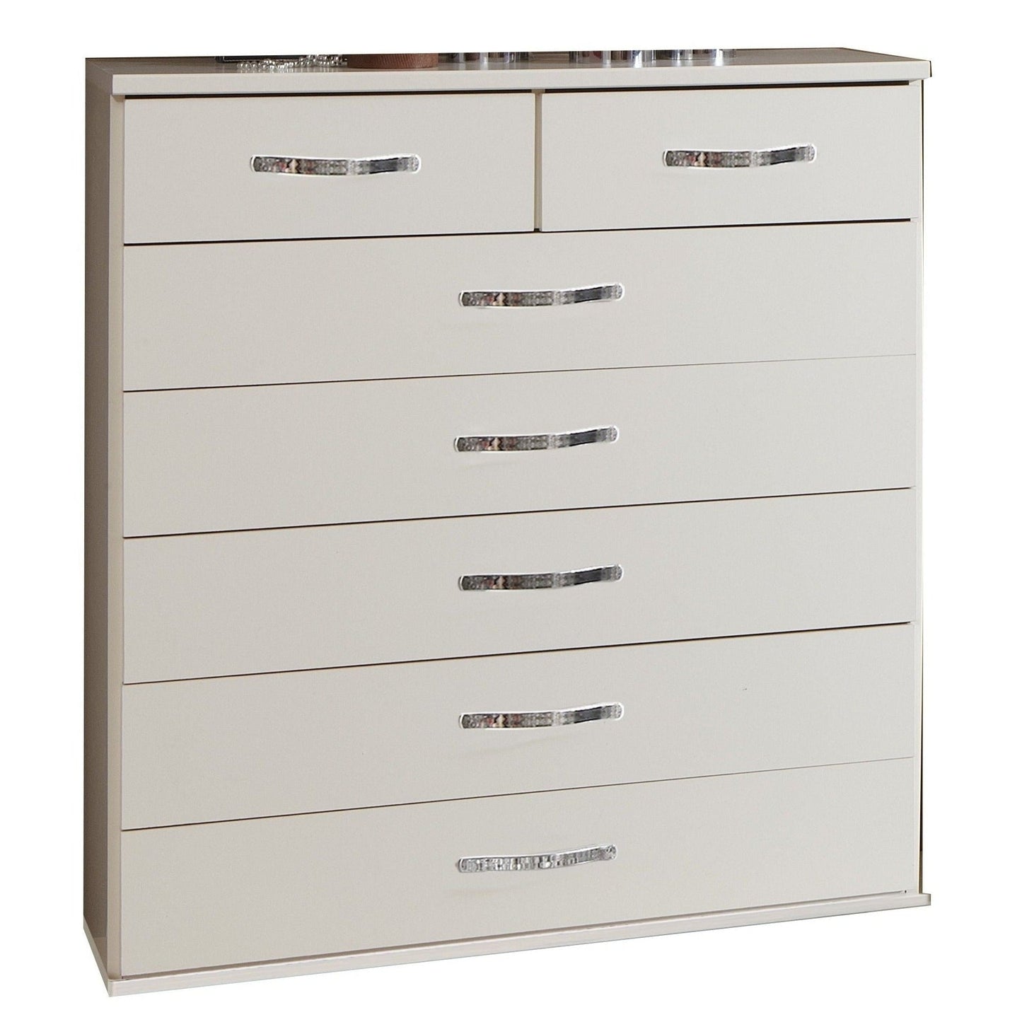White Chest of Drawers BUDE Medium Chest, 7 Drawers