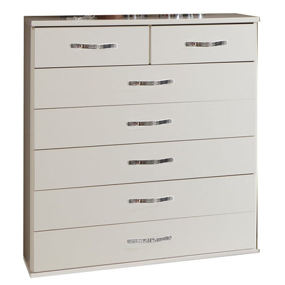 White Chest of Drawers BUDE Medium Chest, 7 Drawers