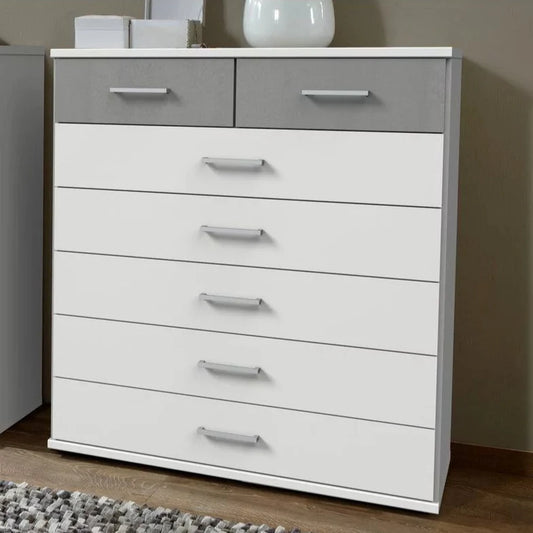 White Chest of Drawers DAYTON Medium Chest, 7 Drawers