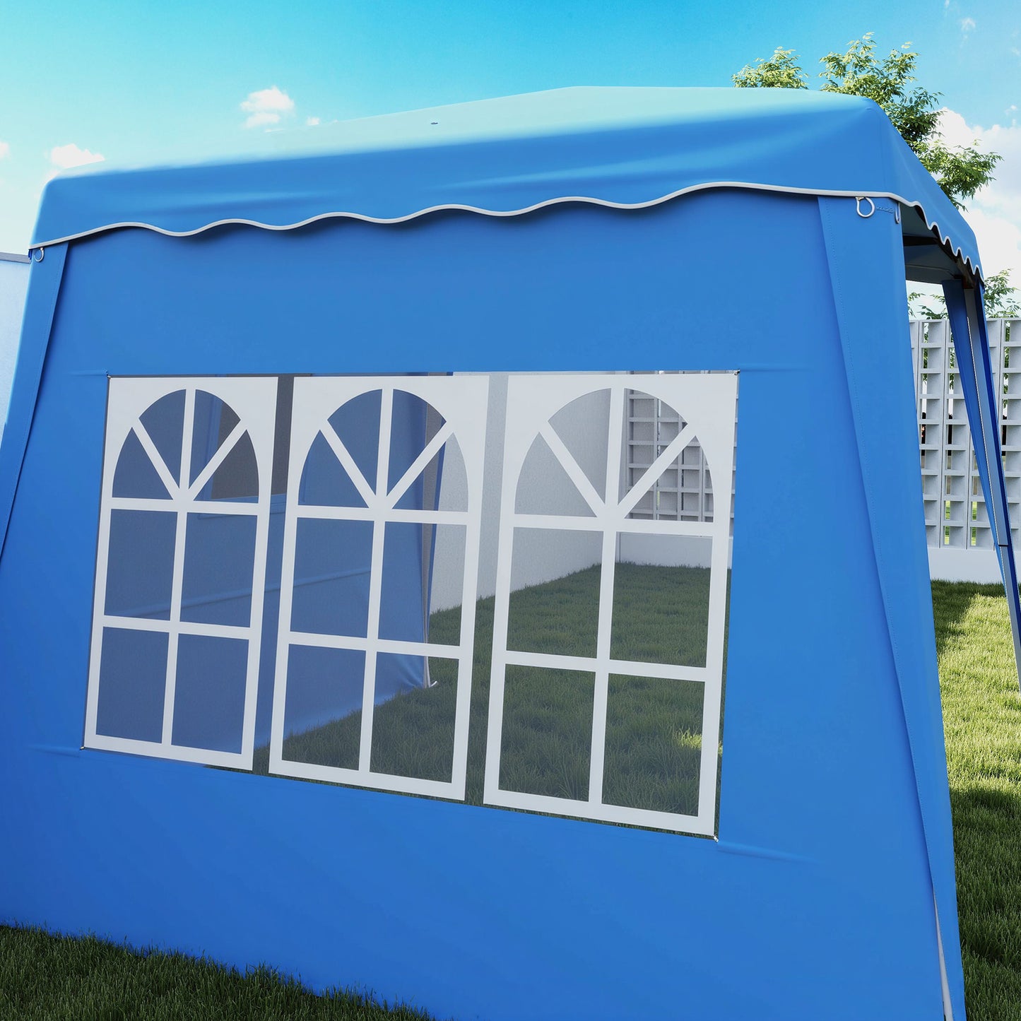 Outsunny 2,4 x 2,4 m Dwuścienna altana typu pop-up - niebieska
