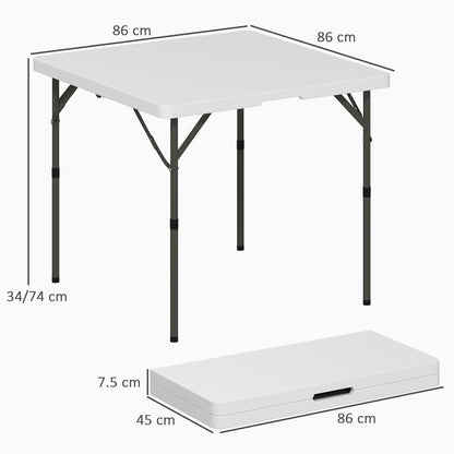 Outsunny 34/74cm Folding Camping Table, with Handle - White