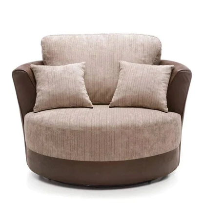 Linacre Swivel Chair - Brown and Beige