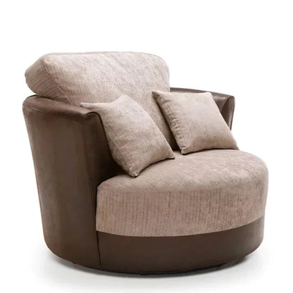 Linacre Swivel Chair - Brown and Beige