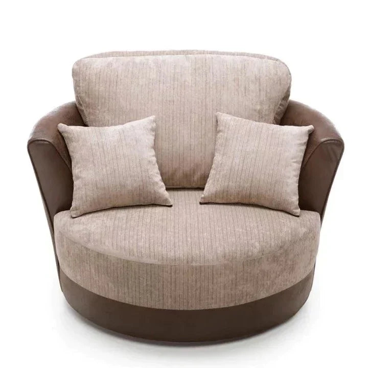 Linacre Swivel Chair - Brown and Beige