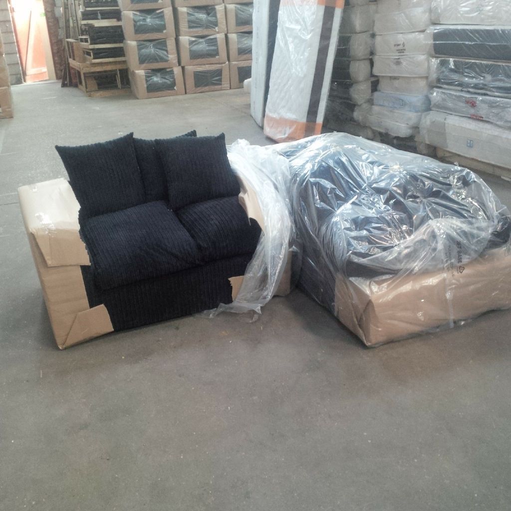 Desmond Jumbo Cord Corner Sofa - Black and Other Colours