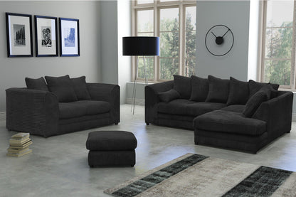 Desmond Jumbo Cord Corner Sofa - Black and Other Colours