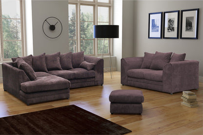 Desmond Jumbo Cord Corner Sofa - Coffee and Other Colours