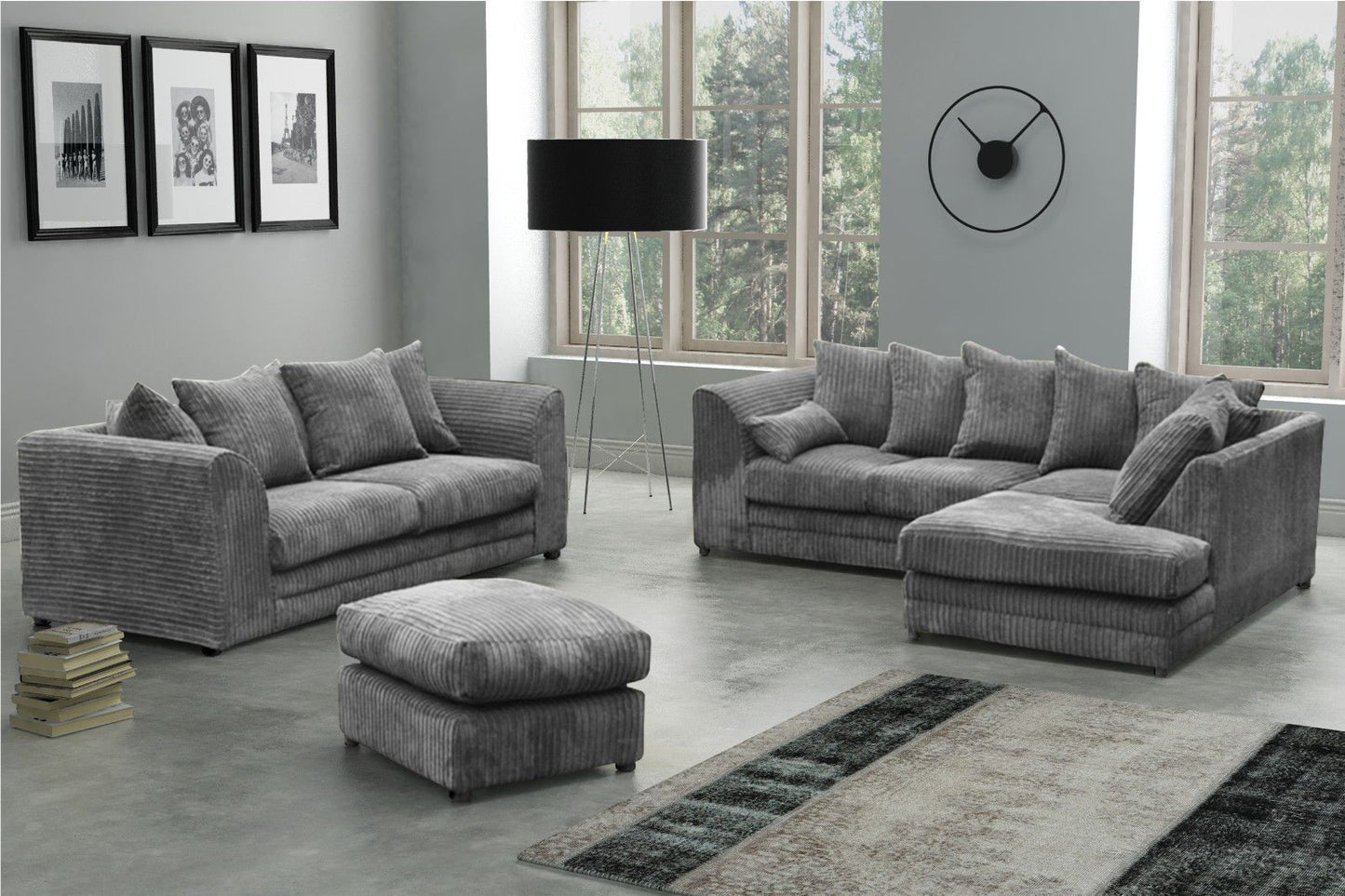 Desmond Jumbo Cord Corner Sofa - Coffee and Other Colours