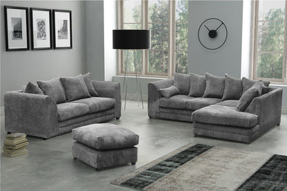 Desmond Jumbo Cord Corner Sofa - Black and Other Colours