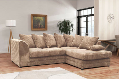 Desmond Jumbo Cord Corner Sofa - Cream and Other Colours