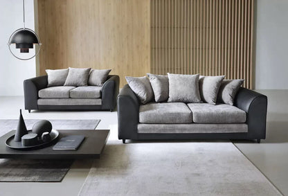 Linacre 3 Seater Sofa - Black and Charcoal