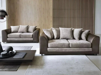 Sofa Linacre 2 + 3 osobowa – brązowo-beżowa