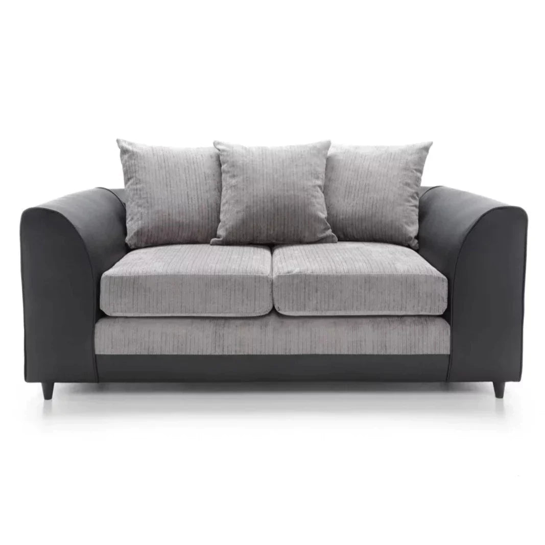 Linacre 2 Seater Sofa - Black and Charcoal