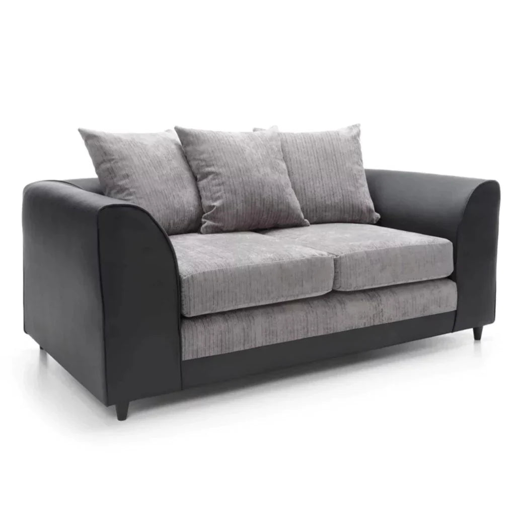 Linacre 2 Seater Sofa - Black and Charcoal