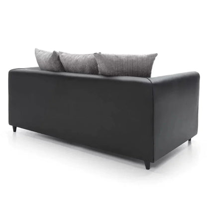 Linacre 2 Seater Sofa - Black and Charcoal