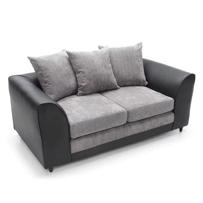 Linacre 2 Seater Sofa - Black and Charcoal