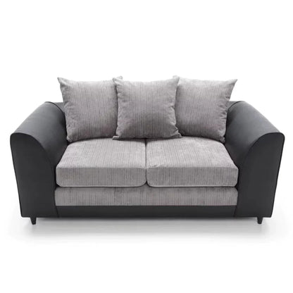 Linacre 2 Seater Sofa - Black and Charcoal