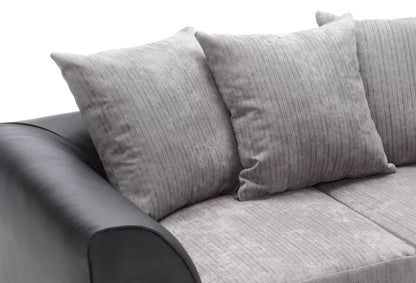 Linacre 2 Seater Sofa - Black and Charcoal